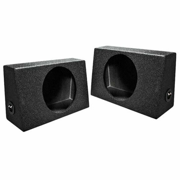 Hi-Tec 10 in. Pair Single Sealed Universal Truck Speaker Box, Grey HI2572942